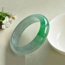 Ice Glutinous Breeds Floating Green Emerald Jade Bracelet Children Yang Green Green Bracelet Round Bar Boutique Noble Princess Bracelets Young Jade Bracelets