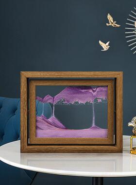 创意流沙画沙漏摆件可翻转客厅玄关装饰品桌面相框办公室轻奢礼物