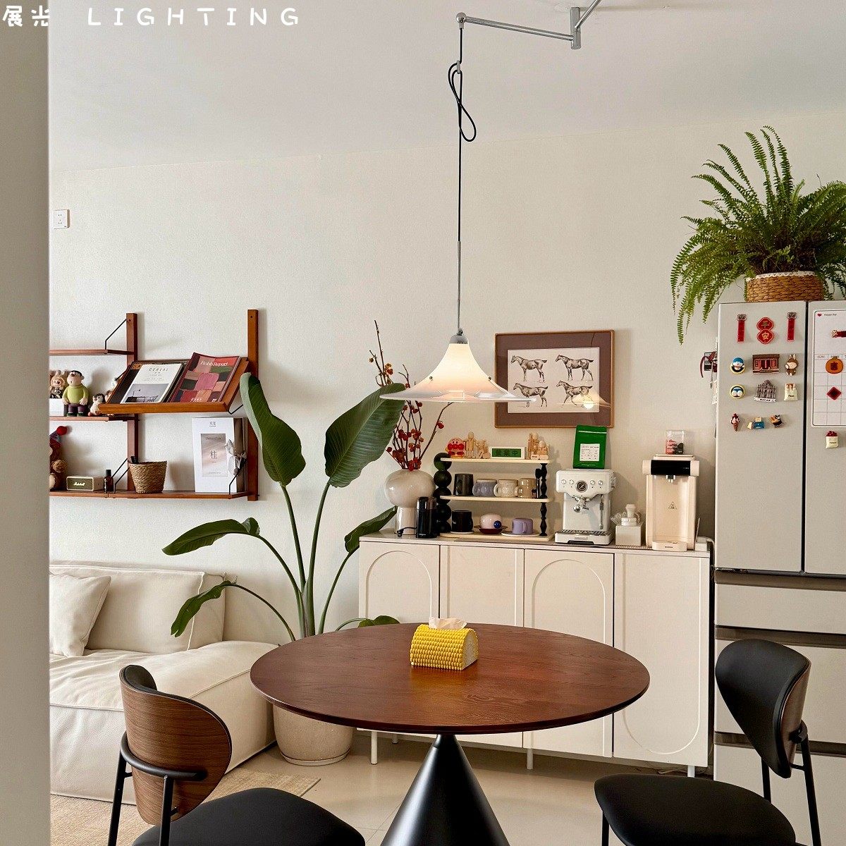 玉兰餐厅吊灯法式中古奶油玻璃灯具包豪斯极简设计师摇臂可移位灯,淘宝优惠券,粉丝福利购,淘宝优惠卷