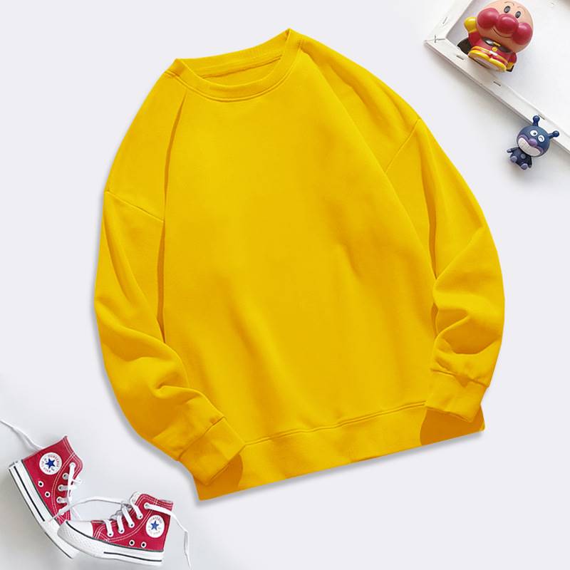 Children's solid colour sweatshirt 250g thick models rou - 图0