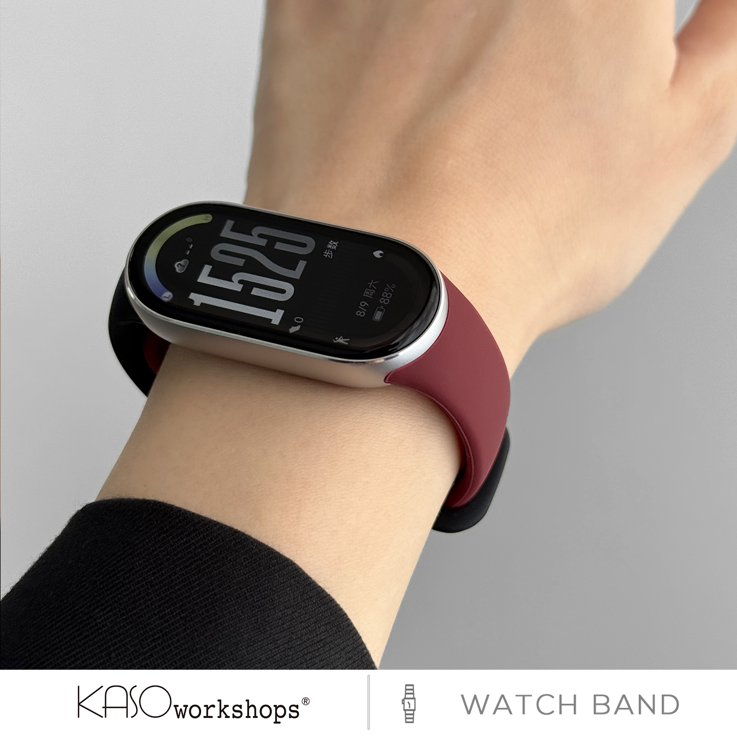 KASO适用小米手环8表带新款运动透气10手环硅胶腕带9代nfc版创意柔软腕带男女生替换配件十代8NFC高级感 - 图1