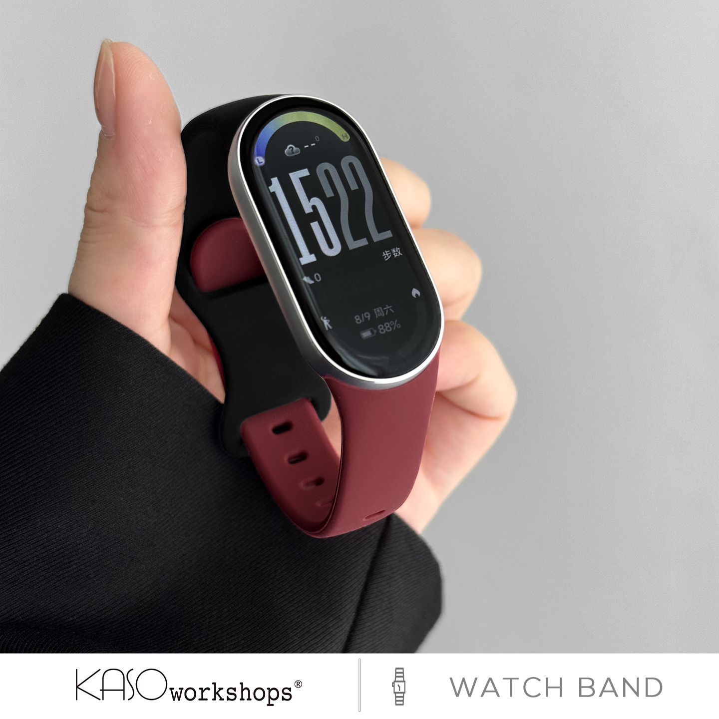 KASO适用小米手环8表带新款运动透气10手环硅胶腕带9代nfc版创意柔软腕带男女生替换配件十代8NFC高级感 - 图0
