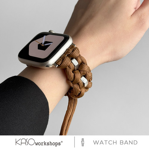 KASOapplewatch运动户外伞绳苹果手表表带适用iwatch9/8/7表带高级感腕带编织时尚s11潮流女款ultra小众s10 - 图2