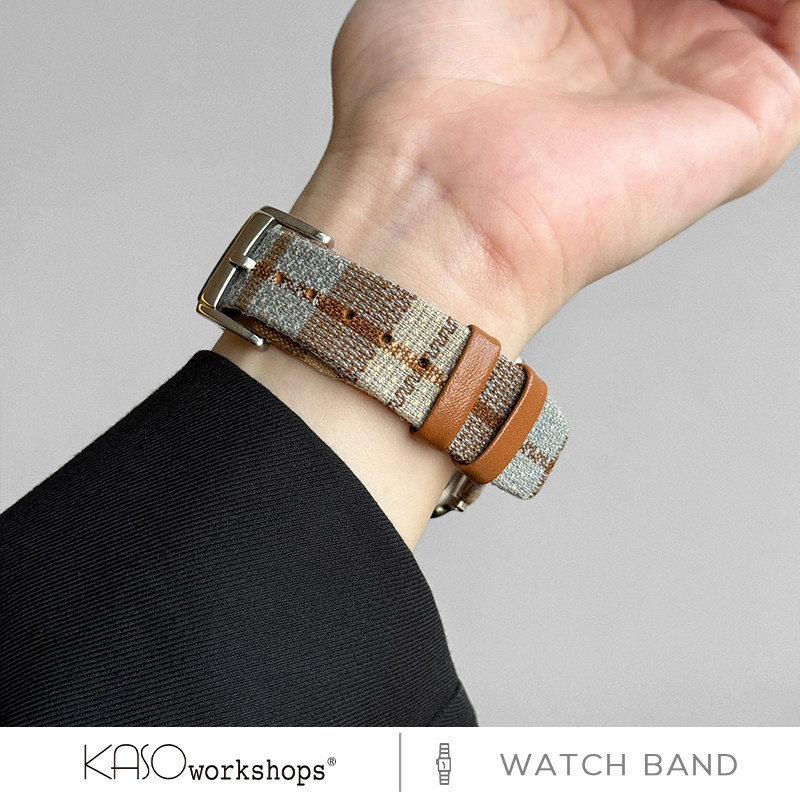 KASO适用苹果手表带s10衬衫拼皮iwatch表带applewatch创意表带小众时尚ultra2新款se腕带s7代男士女生