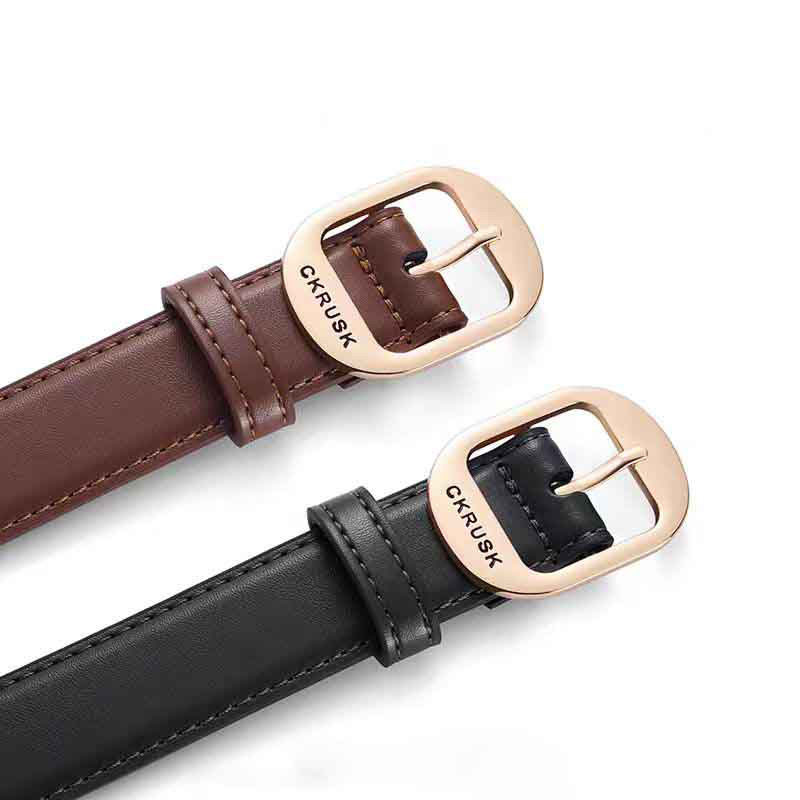 皮带女款配牛仔裤百搭真皮女士腰带2025新款时尚简约裤带牛皮黑色