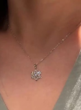 复古雪花吊坠项链冬日清冷感个性轻奢精致颈链氛围感新款锁骨链女