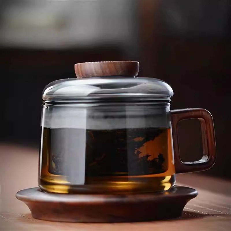 玻璃茶杯2025新款高端个人专用办公室小型泡茶杯子茶水分离绿茶杯 - 图3
