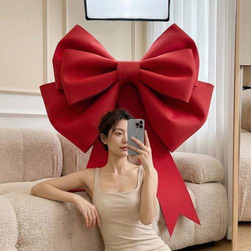 劳动节超大粉色蝴蝶结装饰节日装扮生日场景布置结婚巨型婚礼用品 - 图1