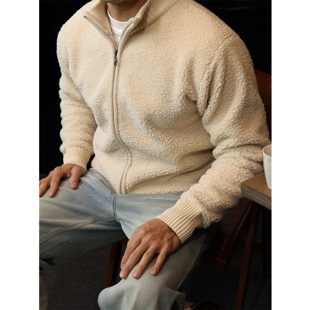 简素Design泰迪绒加厚卫衣外套男款重磅保暖针织衫宽松拉链上衣冬,淘宝优惠券,粉丝福利购,淘宝优惠卷
