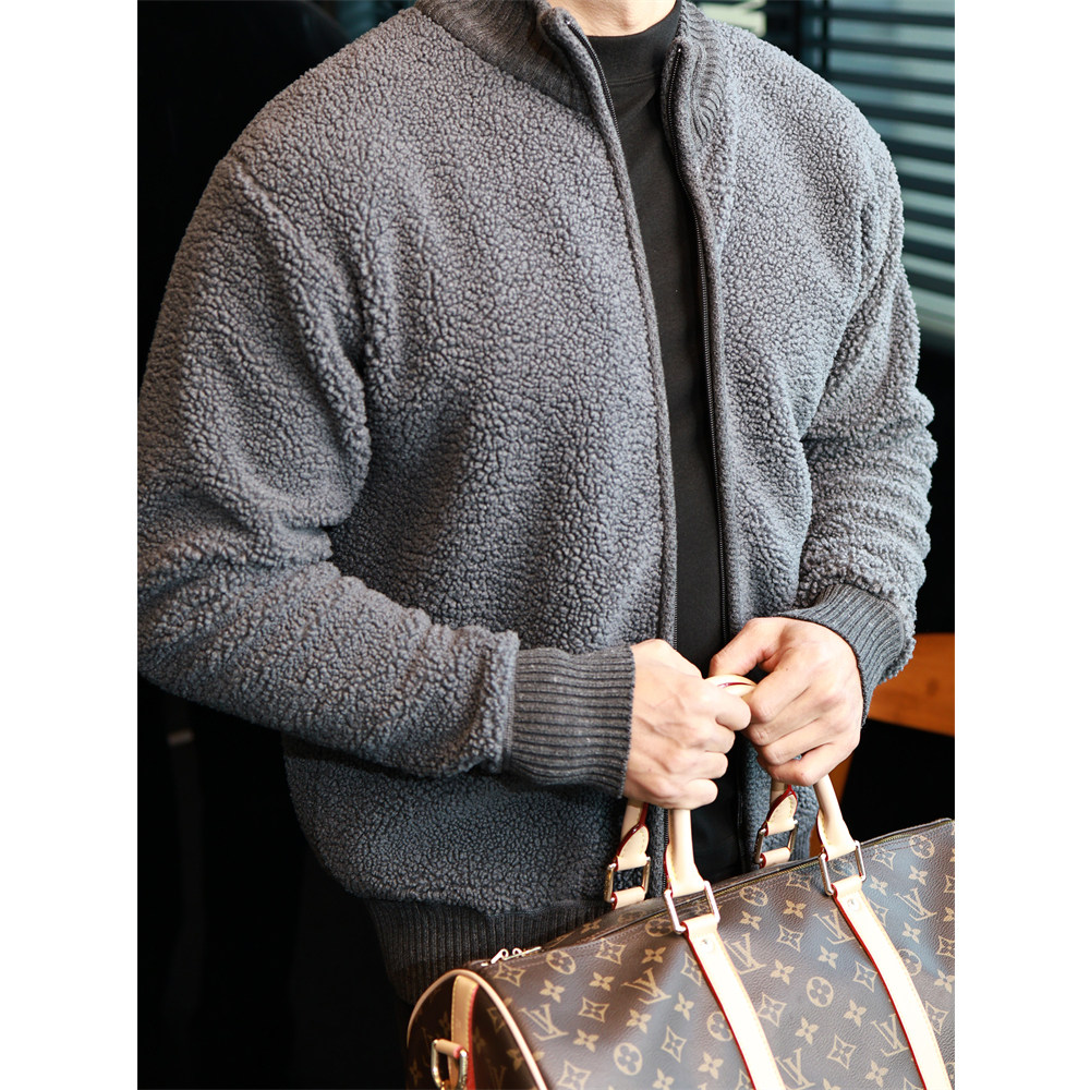 简素Design泰迪绒加厚卫衣外套男款重磅保暖针织衫宽松拉链上衣冬,淘宝优惠券,粉丝福利购,淘宝优惠卷