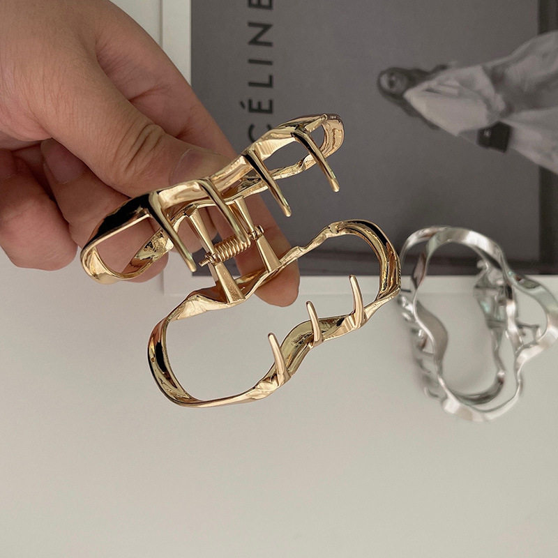 小众液态不规则线条金属发夹女后脑勺抓夹中号鲨鱼夹高级网红发抓,淘宝优惠券,粉丝福利购,淘宝优惠卷