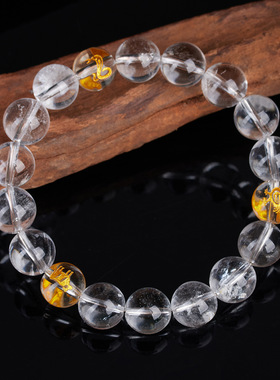 爆款天然白水晶三合复古手链 十二生肖本命年佛珠景区寺院款手串