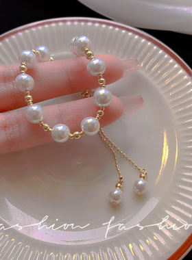 巴洛克珍珠手链女日韩冷淡风简约时尚气质手串ins网红超仙手饰品