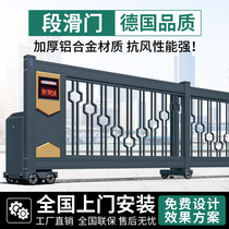 Electric segment sliding door linear door translation door aluminium alloy factory doorway unit automatic telescopic gate custom manufacturer