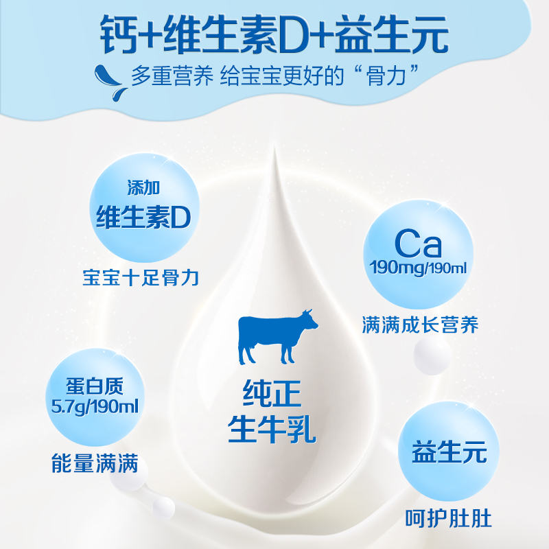 【会员内购专属】蒙牛未来星儿童成长牛奶骨力/佳智190ml*15包 - 图0