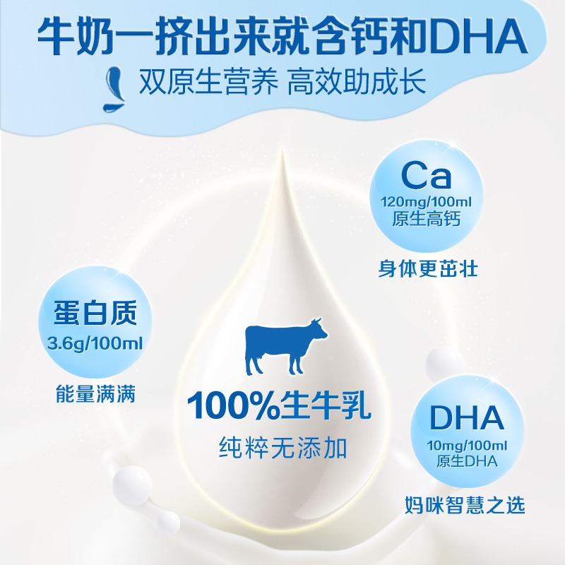 蒙牛未来星双原生纯牛奶190ml*12包*3箱儿童营养早餐 - 图0