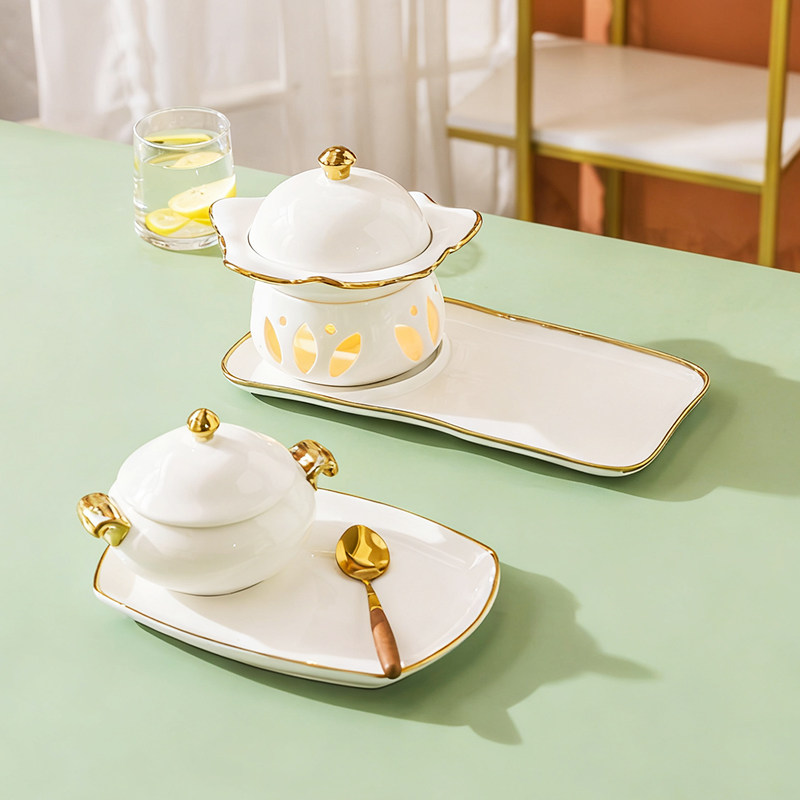 美容院养生粥碗燕窝碗精致高级美容院点心餐具甜品碗银耳羹碗