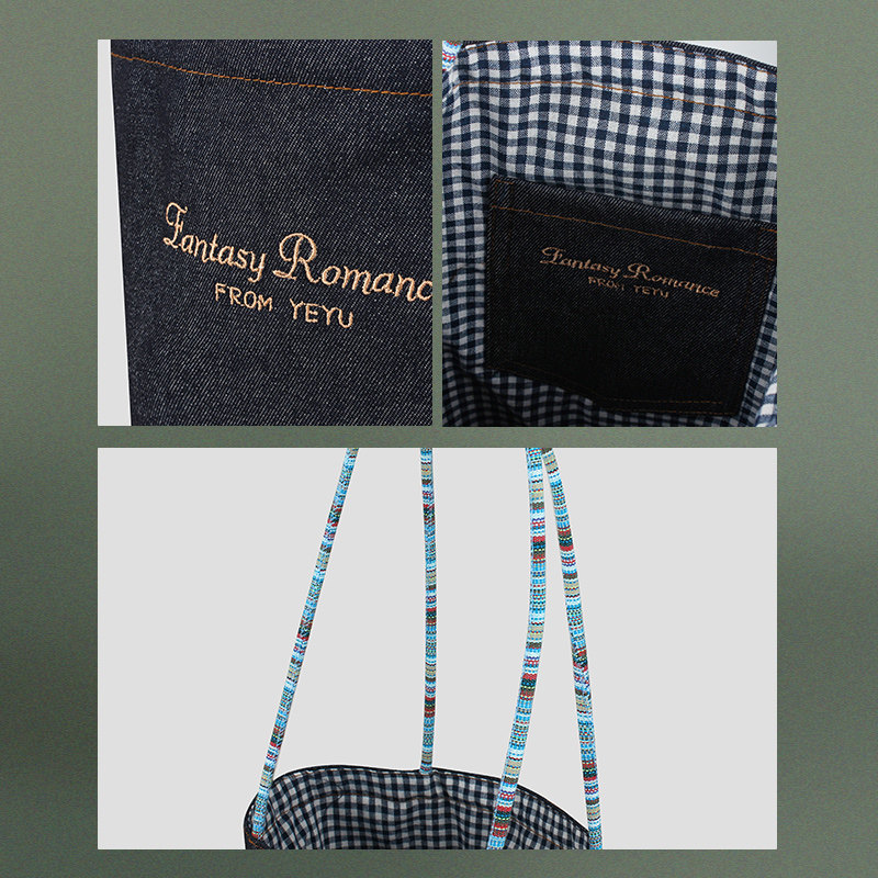 法国Montaigne/蒙田美式复古双面包牛仔托特妈咪包单肩慵懒帆布包,淘宝优惠券,粉丝福利购,淘宝优惠卷