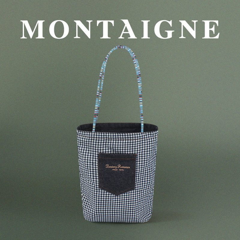 法国Montaigne/蒙田美式复古双面包牛仔托特妈咪包单肩慵懒帆布包,淘宝优惠券,粉丝福利购,淘宝优惠卷
