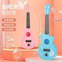 New Ins Nets Red Yukri Bubble Machine Teen Hearts Guitar Children Electric Sound And Light Toys Little Fairy