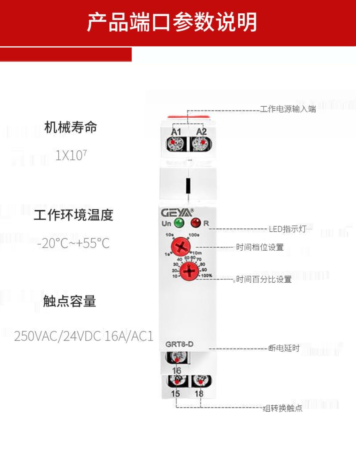 销格亚断电延时延迟时间继电器交流220V12v24v定时可调控制器GRT8 - 图0