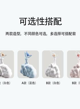 现代轻奢风人物摆件客厅电视柜玄关家居软装饰品样板房摆设搭配