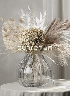 简约现代透明玻璃气泡造型花器几何花瓶摆件样板房间客厅桌面摆设