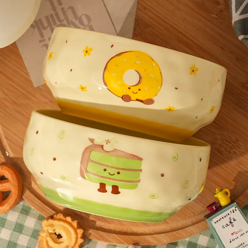 【两个装】茶语甜心6英寸泡面碗陶瓷釉下彩学生宿舍大容量陶瓷碗,淘宝优惠券,粉丝福利购,淘宝优惠卷