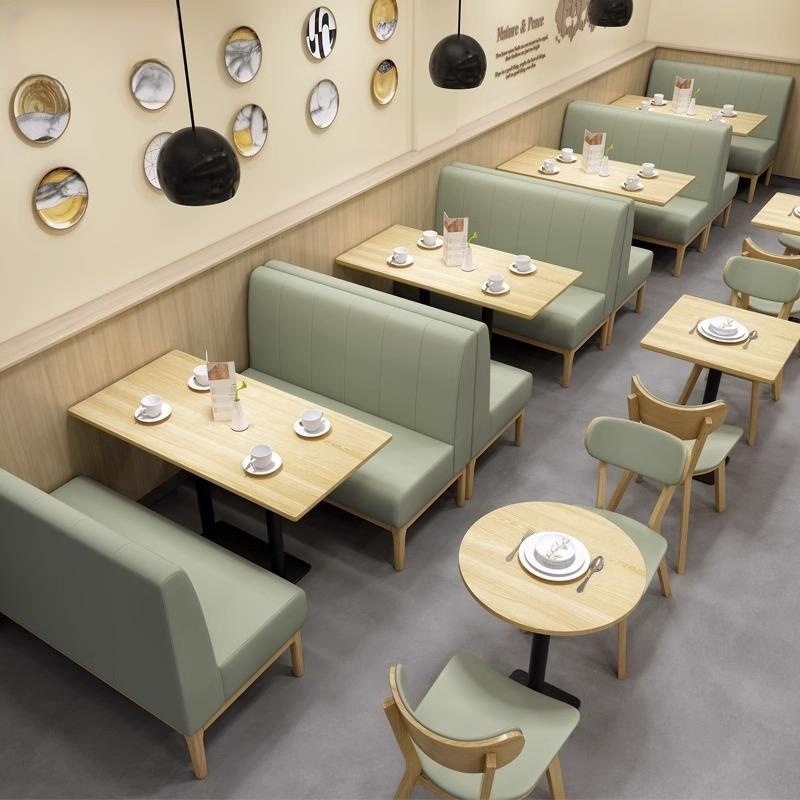 主题餐厅茶餐厅桌椅汉堡店蛋糕店甜品店餐吧奶茶店咖啡厅桌椅组合 - 图1