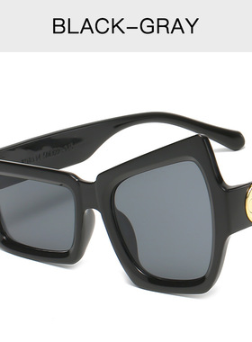 速卖通不规则太阳镜ins个性挑眉搞怪墨镜网红同款嘻哈蹦迪眼