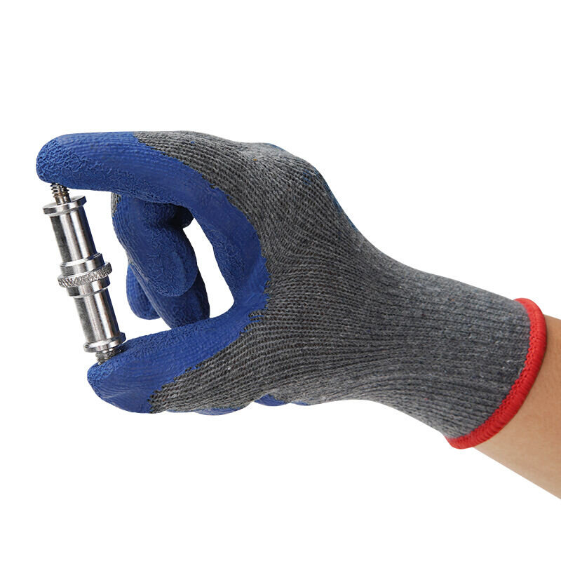 登升劳保手套皱纹乳胶手套棉线耐磨防滑透气工地工作干活防护手套