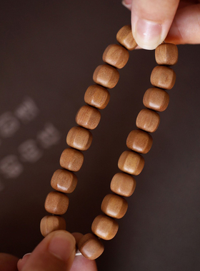 老山檀香木六角珠情侣款文玩饰品