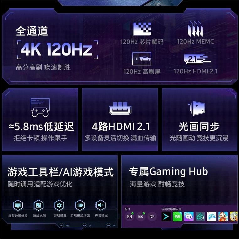 三星75英寸120Hz高刷新家用4K平板超薄电视 QLED 24年新品75QX5D-图2