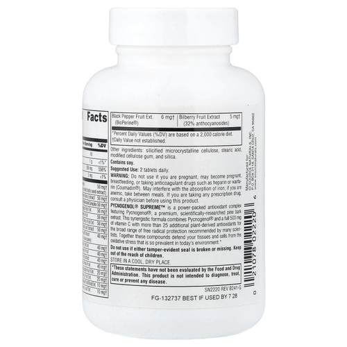 源美,Pycnogenol® Supreme™，60 片 - 图1