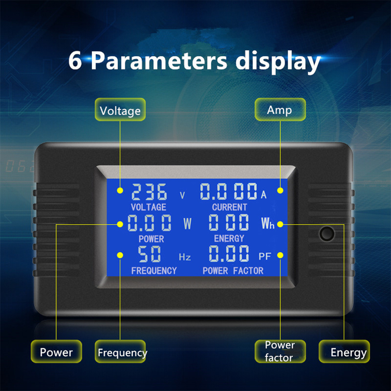 6 in 1 AC 80V-260V 5A 10A 100A Digital Voltmeter Ammeter Vol - 图0