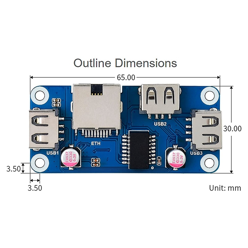 Ethernet/USB HUB HAT(B) for Raspberry Pi 4B/3B+/3A+/2B/Zero/_虎窝淘