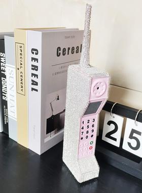 大哥大模型贴A钻复古怀旧80年代仿真手机橱窗摆件中国风拍段子摄