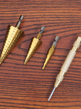 3pcs Hex Hss HSS Step Cone Titanium Drill Bits Hole Cutter +
