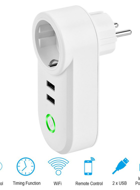 Smart WiFi Socket Smart Plug 2 USB Charger Port, Timer Power