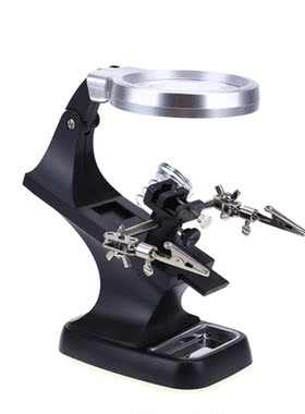 3x 4.5x DeskMagnifier LED Auxiliary Clip Holder Clamp Hand I