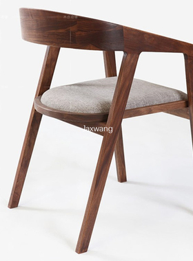 Nordic Dining Chairs Kitchen Furniture Solid Wood Fabric