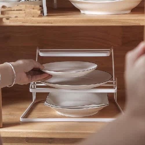 Dish Drain Rack 3 Layer Tableware Storage Rack Closet Bowl - 图0