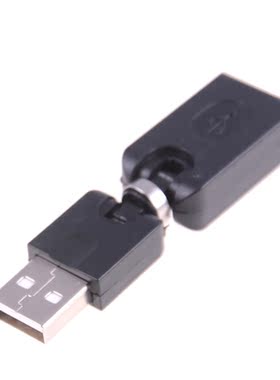 Black USB 2.0 Male To Female 360 Degree Rotating USB Adapter
