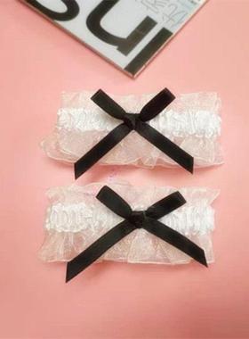 女仆腿环蕾丝手环甜辣蝴蝶结jk日系花边洛丽塔配饰辣妹腿部装饰