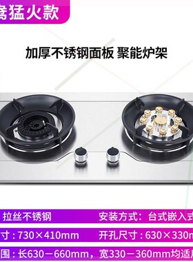 九腔定时煤气灶双灶家用猛火燃气然气液化气炉灶台式嵌入式天