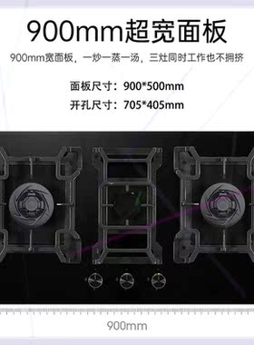 德国三眼燃气灶天然气家用猛火炉灶双灶煤气灶双灶头台式