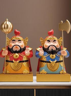 贝汉美新中式创意家居客厅玄关卧室书桌卡通门神摆件装饰年会礼品