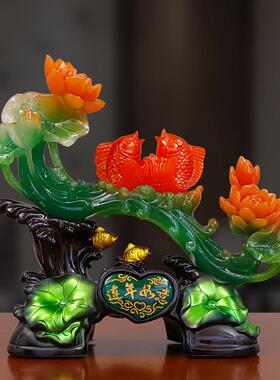 2025年新款连年玉如意摆件乔迁新居礼品家居客厅酒柜电视柜装饰品