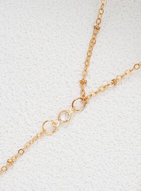 Tassel necklace 2-piece set跨境新款时尚双层Y型流苏项炼2件套