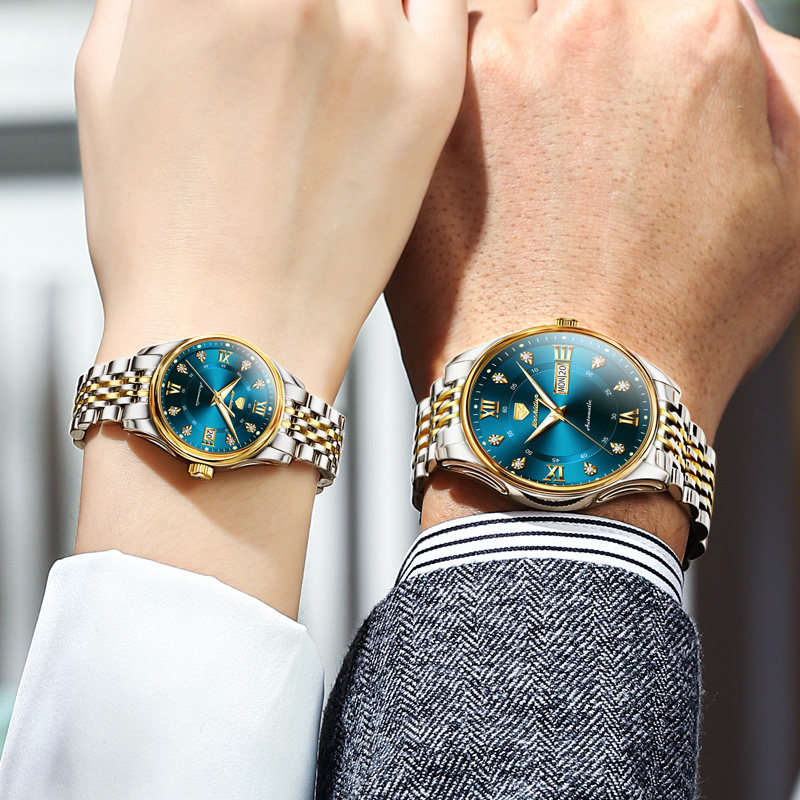 瑞士认证正品1314情侣一对机械表 金仕盾德旺鑫国产腕表